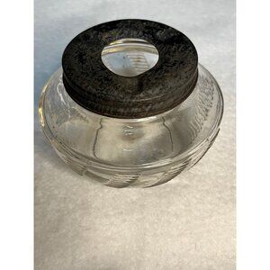 Vintage Ashtray Swirl Pattern Embossed Pressed Glass 1940's